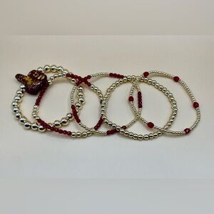 Aggie Game Day Stacks - 14K Gold Filled & Glass Faceted Beads